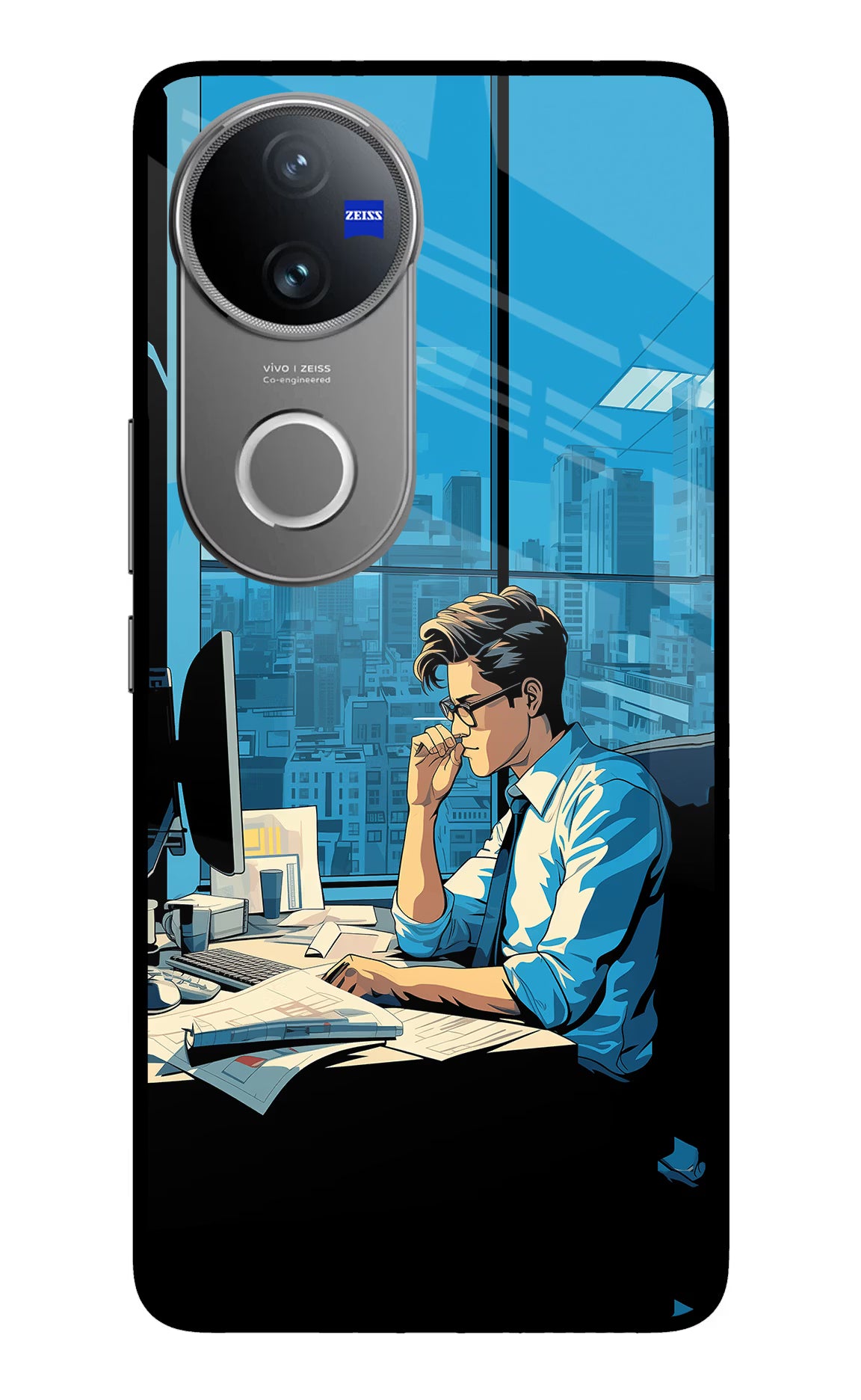 Focused Hustler (AI Generated) Vivo V50 5G Glass Case Back Cover by Casekaro