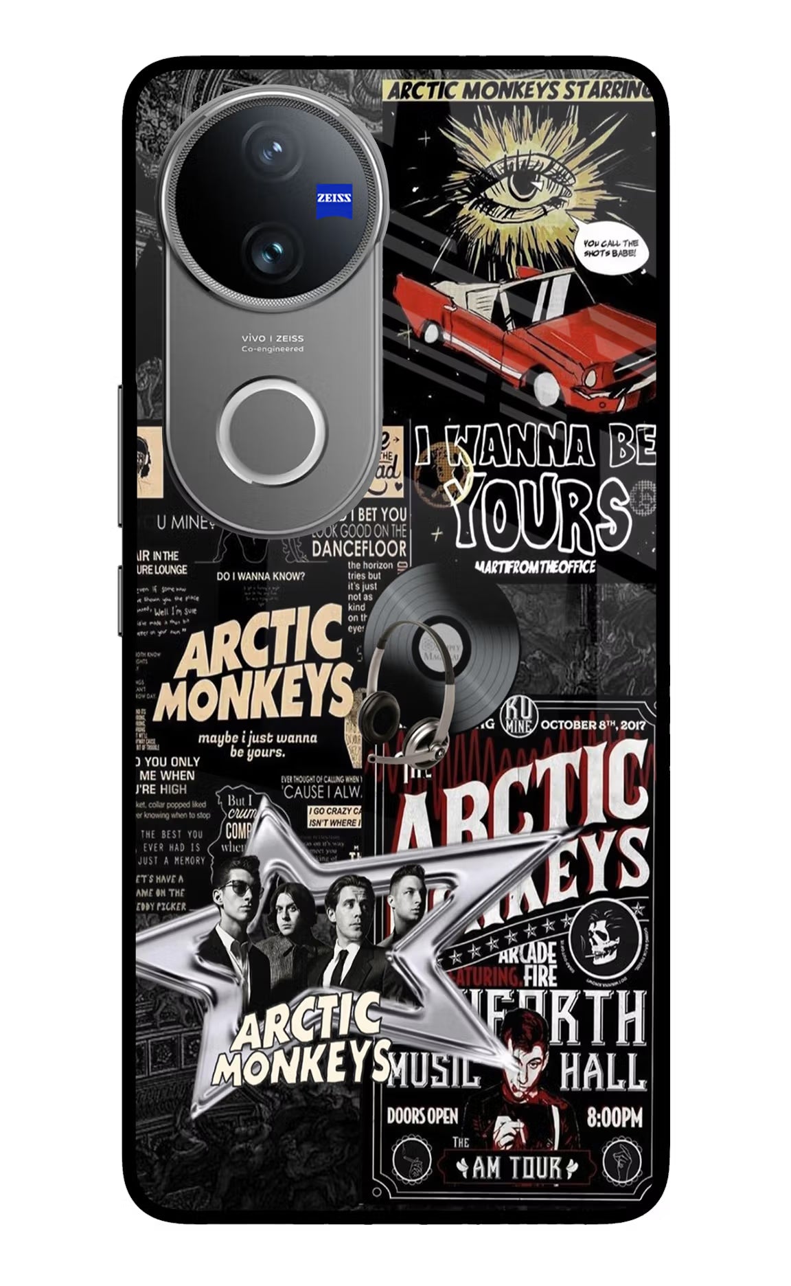 Arctic Monkeys Vivo V50 5G Glass Case Back Cover by Casekaro