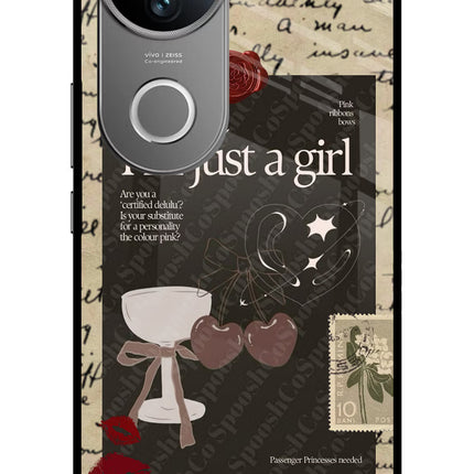 I am just a girl Vivo V50 5G Glass Case
