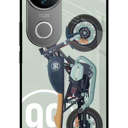 Classic Cafe Racer 99 Vivo V50 5G Glass Case Back Cover by Casekaro