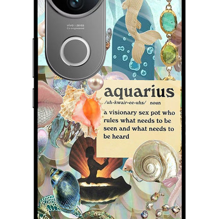 Aquarius Zodiac Vivo V50 5G Glass Case