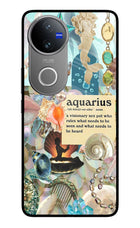 Aquarius Zodiac Vivo V50 5G Glass Case