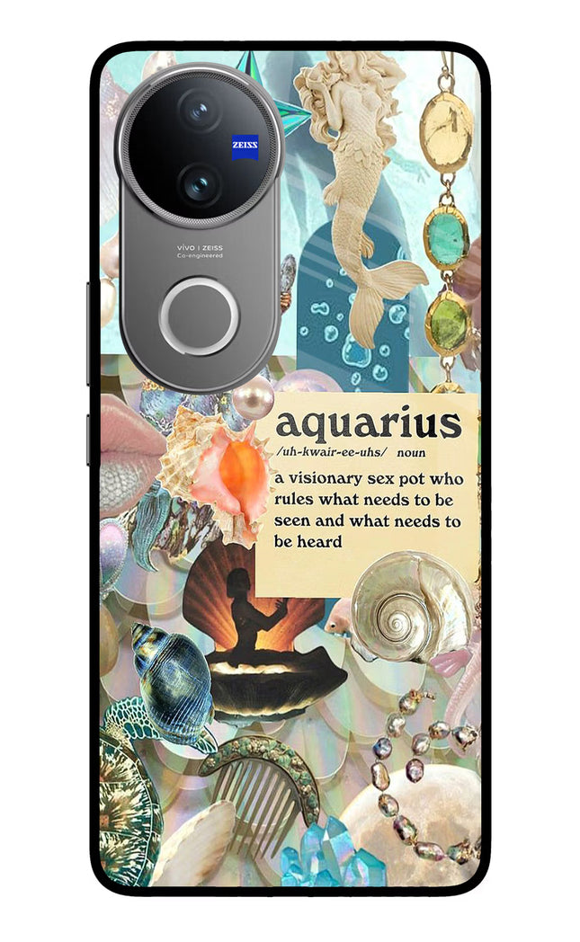Aquarius Zodiac Vivo V50 5G Glass Case