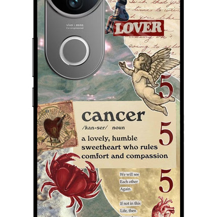Cancer Zodiac Vivo V50 5G Glass Case
