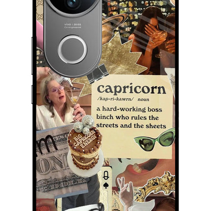 Capricorn Zodiac Vivo V50 5G Glass Case