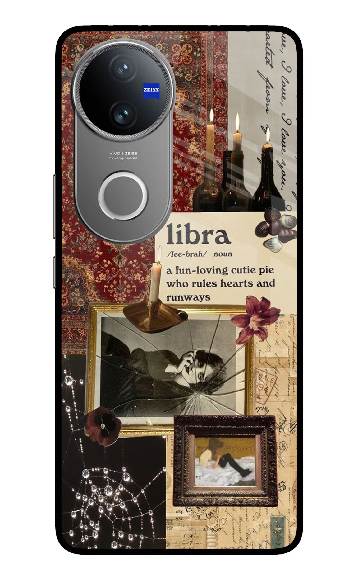 Libra Zodiac Vivo V50 5G Glass Case Back Cover by Casekaro