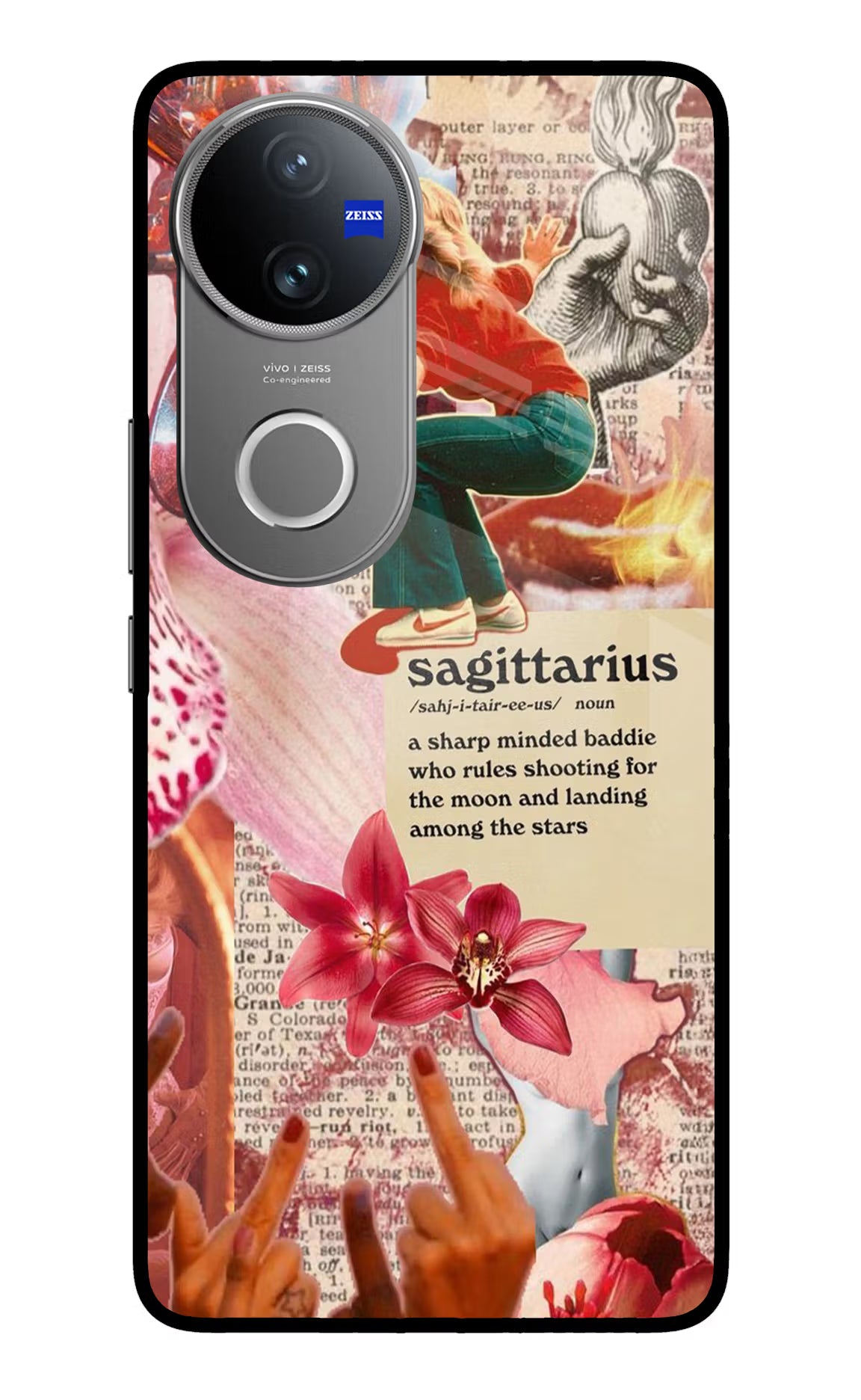 Sagittarius Zodiac Vivo V50 5G Glass Case Back Cover by Casekaro