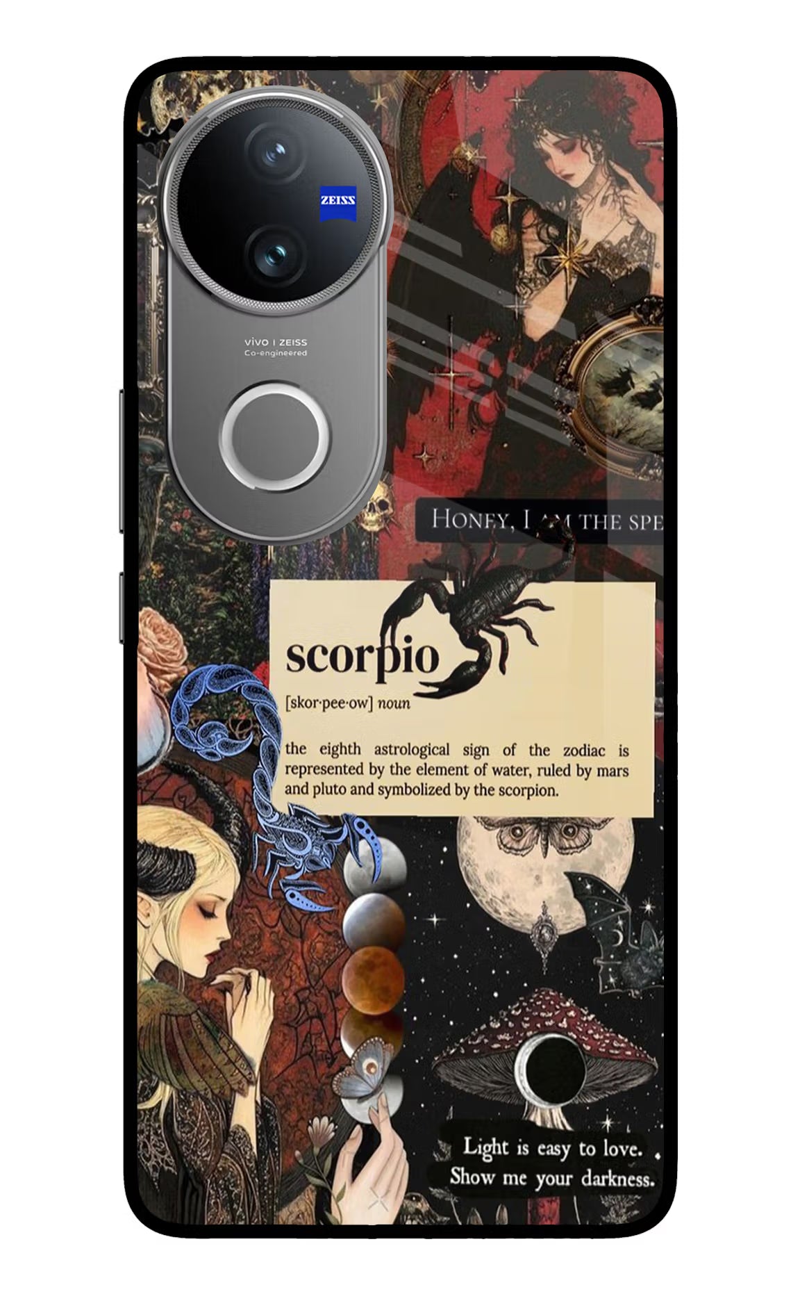 Scorpio Zodiac Vivo V50 5G Glass Case Back Cover by Casekaro