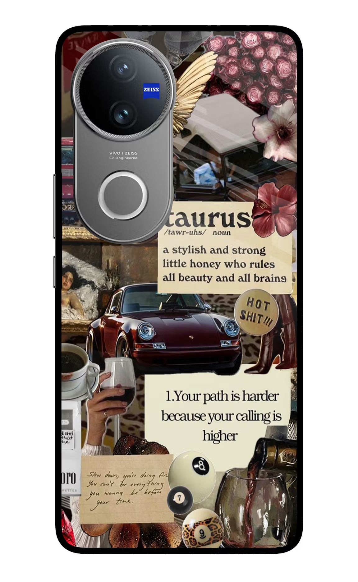 Taurus Zodiac Vivo V50 5G Glass Case