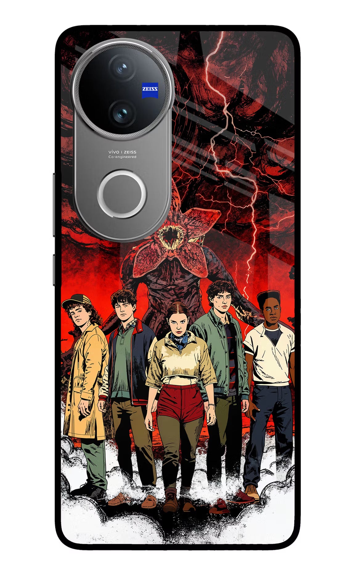 Ordinary Things Characters Vivo V50 5G Glass Case Back Cover by Casekaro