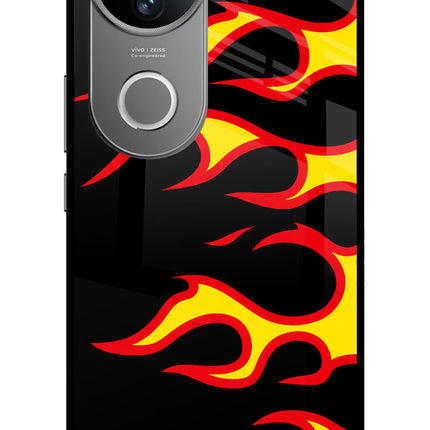 Side Sweep Flames Vivo V50 5G Glass Case