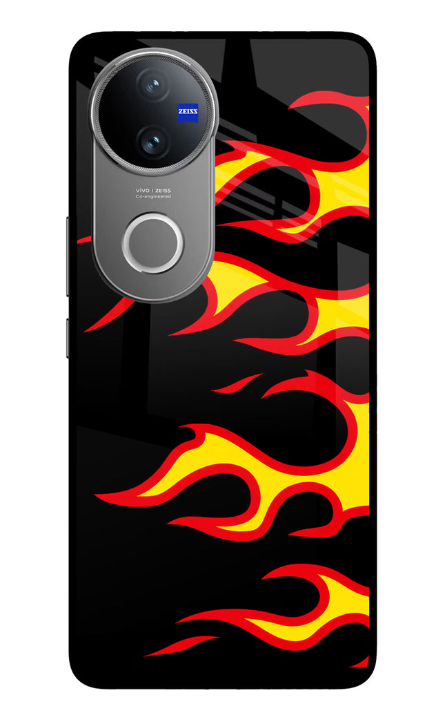 Side Sweep Flames Vivo V50 5G Glass Case