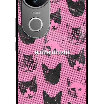 Pink Cats Vivo V50 5G Glass Case
