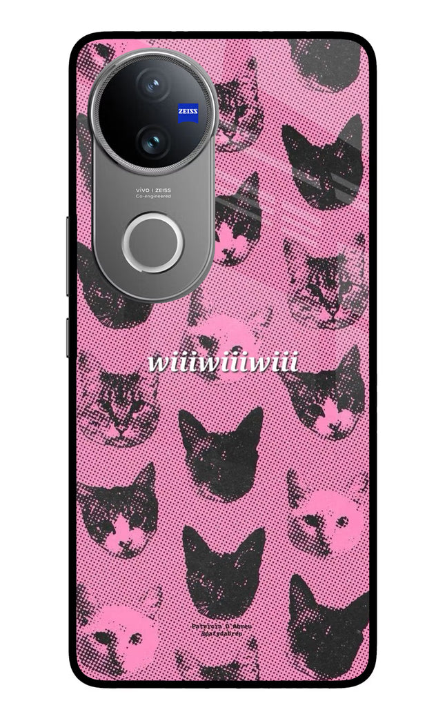 Pink Cats Vivo V50 5G Glass Case