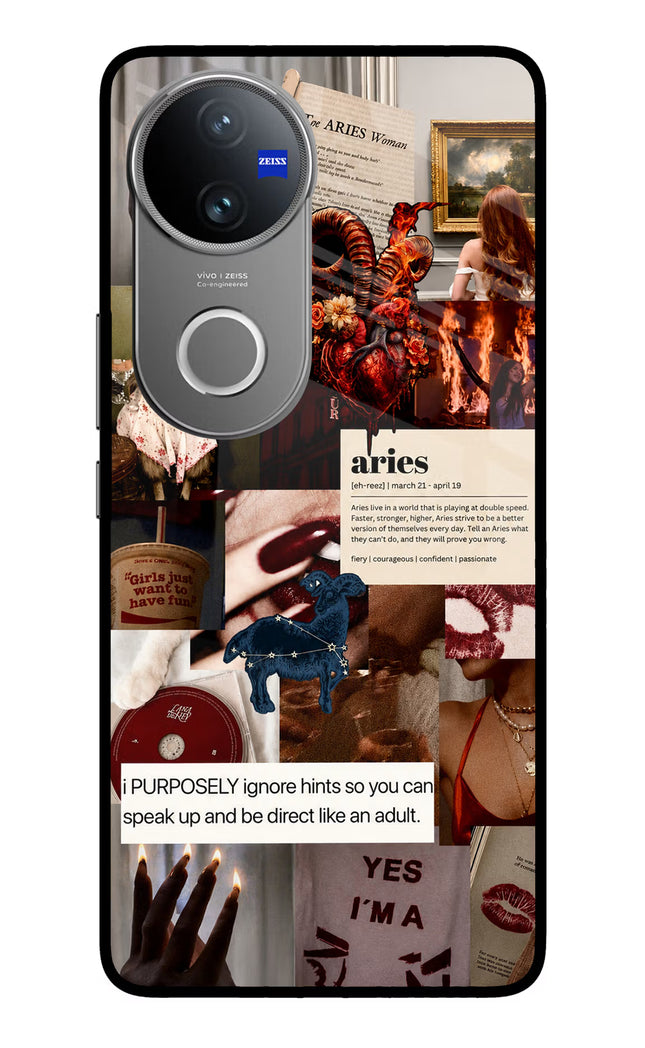 Zodiac Aries Vivo V50 5G Glass Case