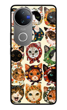 Cool Cat Vivo V50 5G Glass Case
