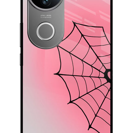Pink Web Vivo V50 5G Glass Case