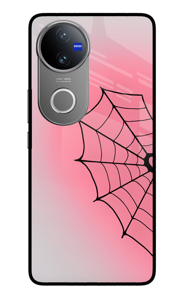 Pink Web Vivo V50 5G Glass Case