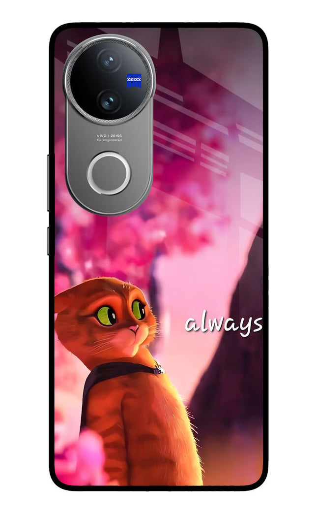 Always Cat Vivo V50 5G Glass Case