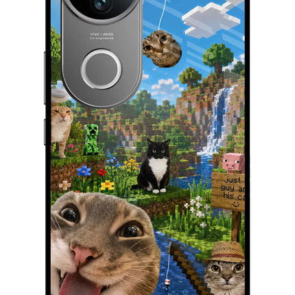 Minecraft Cat Chaos Vivo V50 5G Glass Case