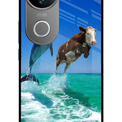 Dolphin vs Cow Vivo V50 5G Glass Case