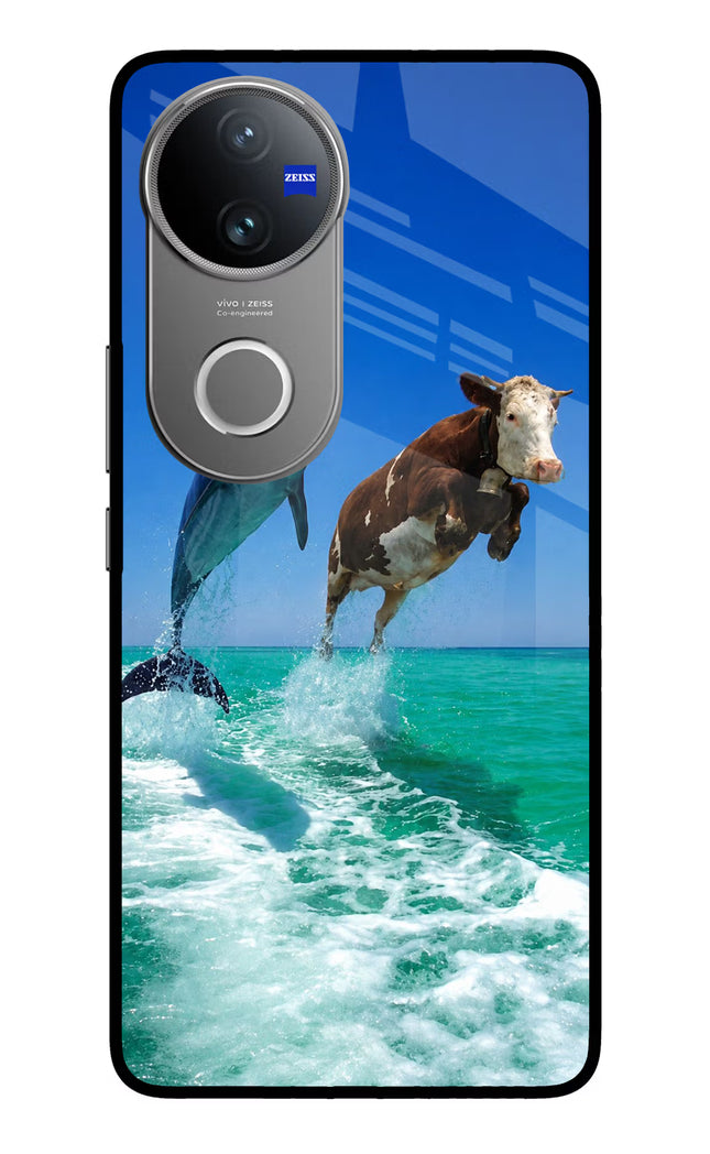 Dolphin vs Cow Vivo V50 5G Glass Case