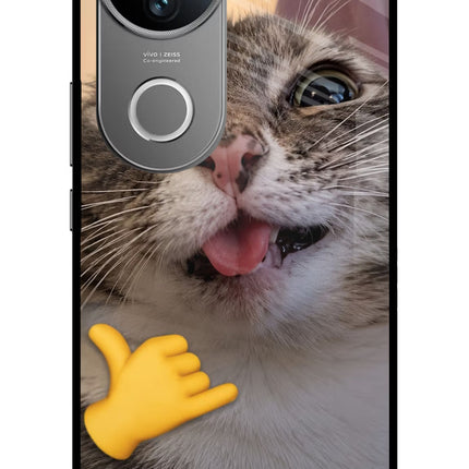 Silly Cat Call Vivo V50 5G Glass Case