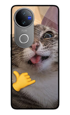 Silly Cat Call Vivo V50 5G Glass Case