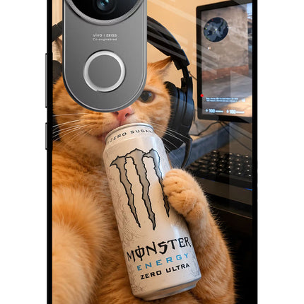 Gamer Cat Energy Vivo V50 5G Glass Case