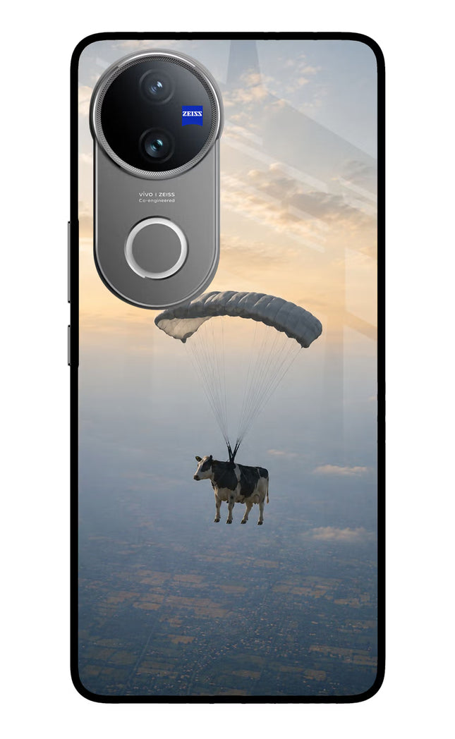 Skydiving Cow Vivo V50 5G Glass Case