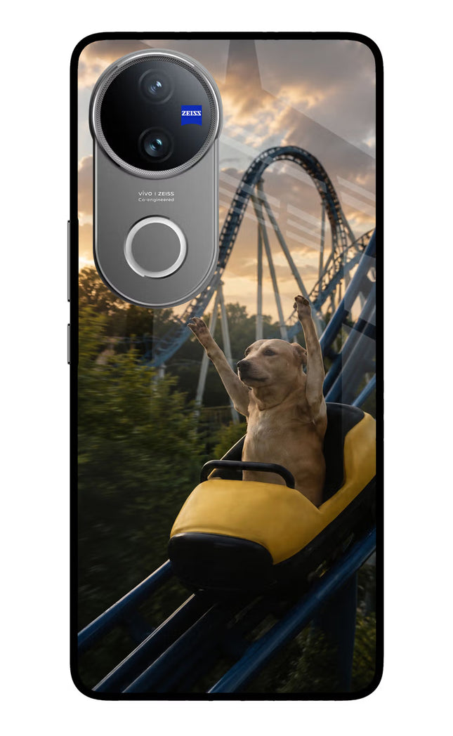 Rollercoaster Dog Vivo V50 5G Glass Case