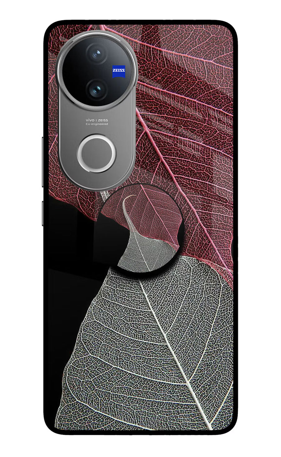 Leaf Pattern Vivo V50 5G Pop Case, Glass case