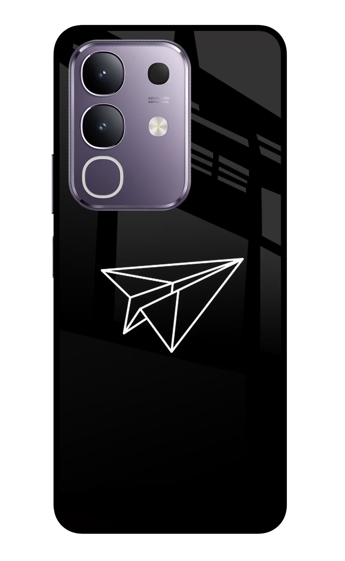 Paper Plane White Vivo T4x 5G Glass Case