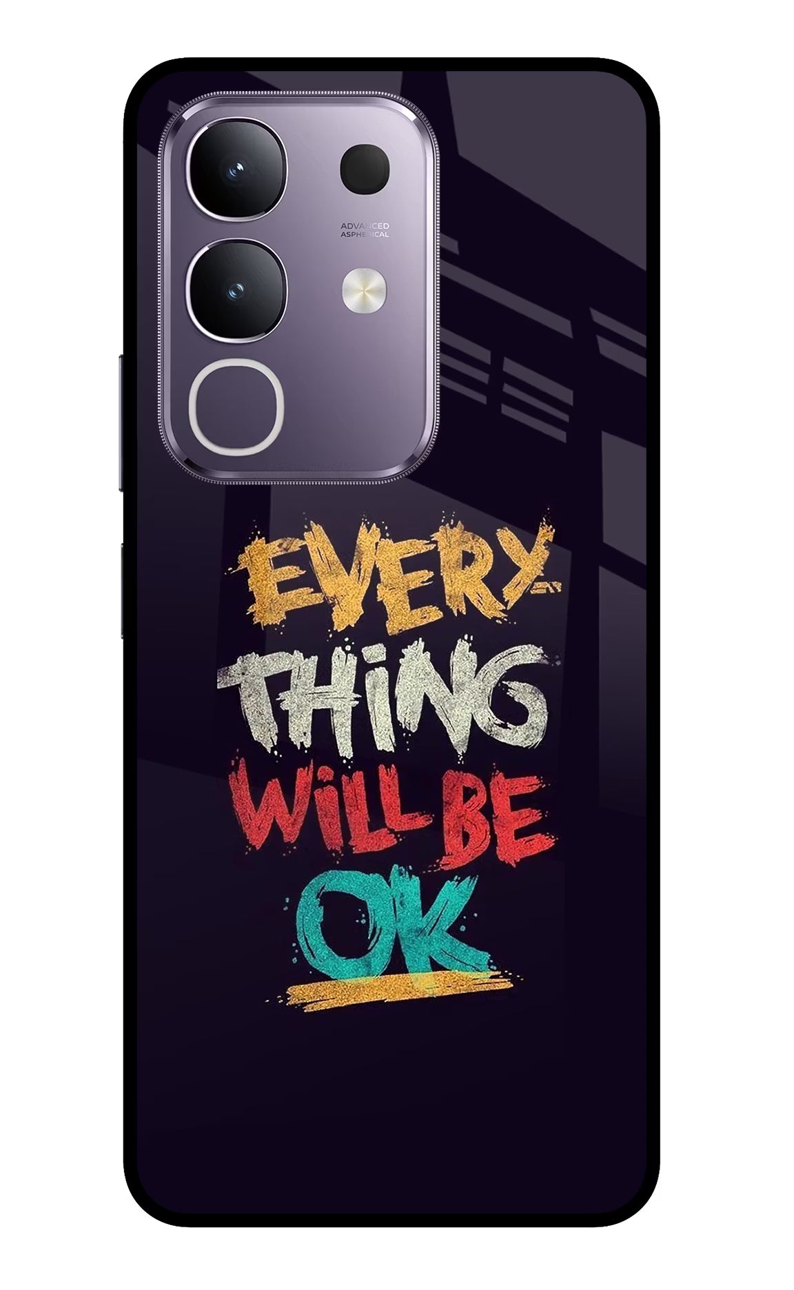 Everything Will Be Ok Vivo T4x 5G Glass Case Back Cover by Casekaro