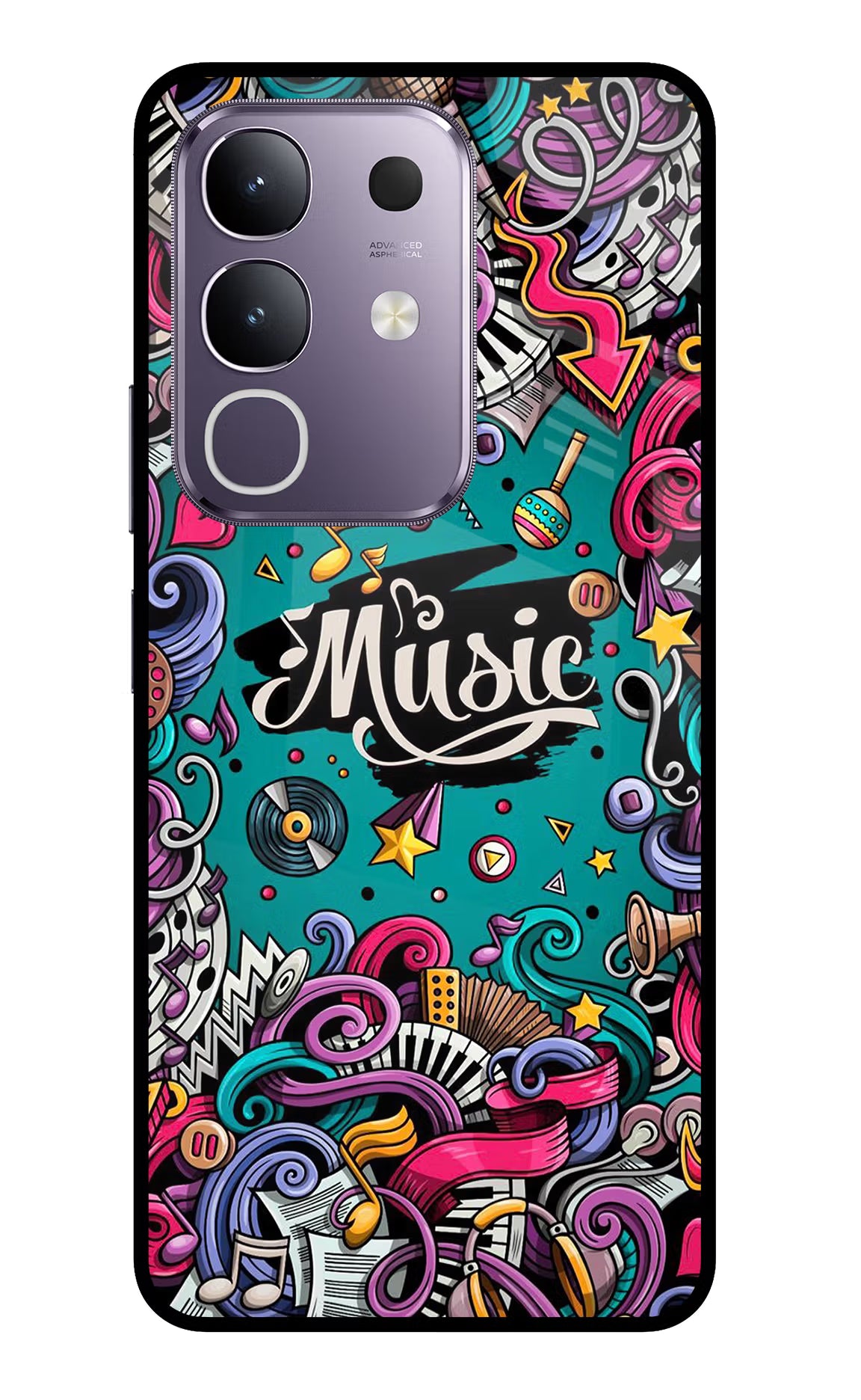 Music Graffiti Vivo T4x 5G Glass Case