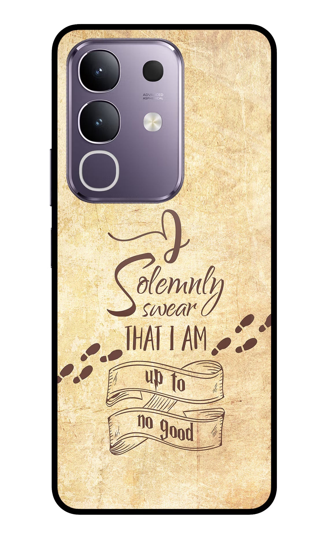 I Solemnly swear that i up to no good Vivo T4x 5G Glass Case Back Cover by Casekaro