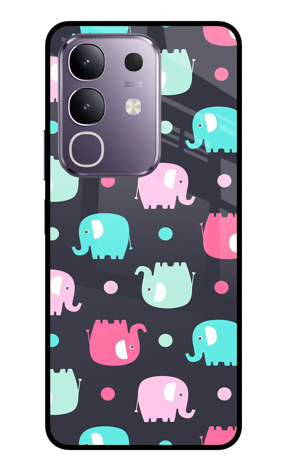 Elephants Vivo T4x 5G Glass Case Back Cover by Casekaro