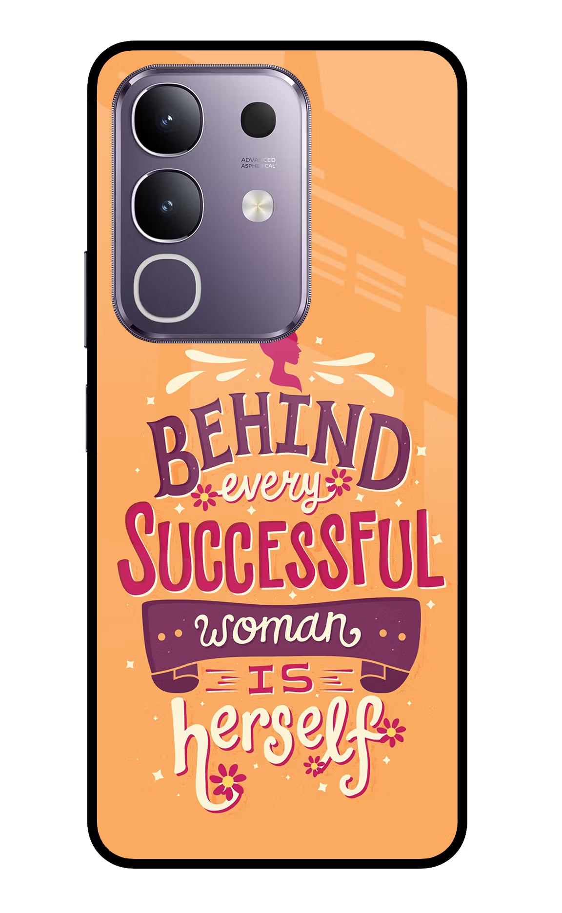 Behind Every Successful Woman There Is Herself Vivo T4x 5G Glass Case Back Cover by Casekaro