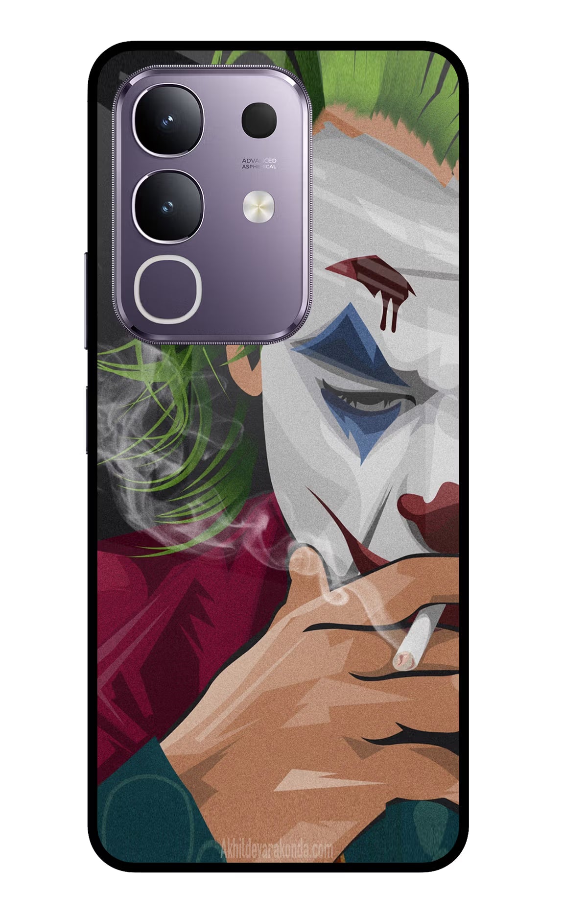 Joker Smoking Vivo T4x 5G Glass Case Back Cover by Casekaro