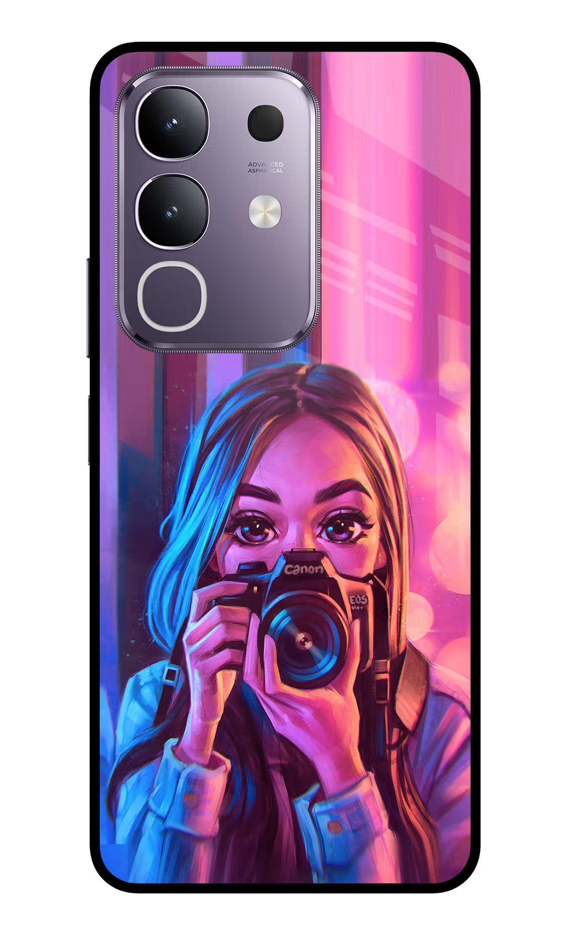 Girl Photographer Vivo T4x 5G Glass Case Back Cover by Casekaro