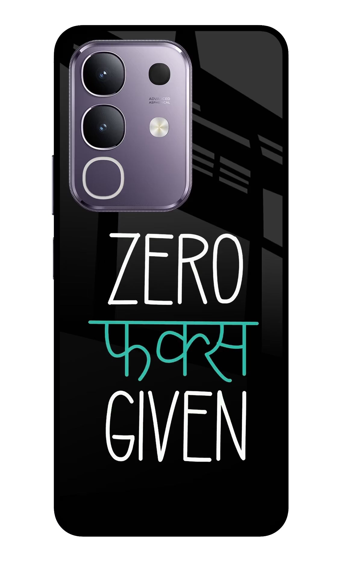 Zero Fucks Given Vivo T4x 5G Glass Case Back Cover by Casekaro