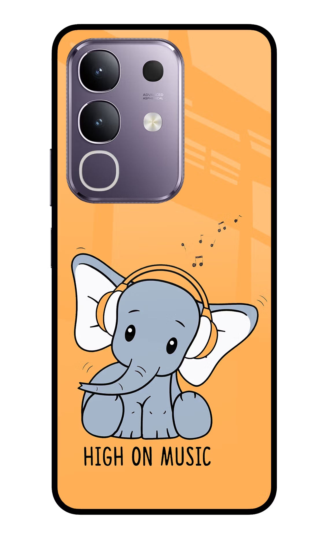 High On Music Vivo T4x 5G Glass Case Back Cover by Casekaro