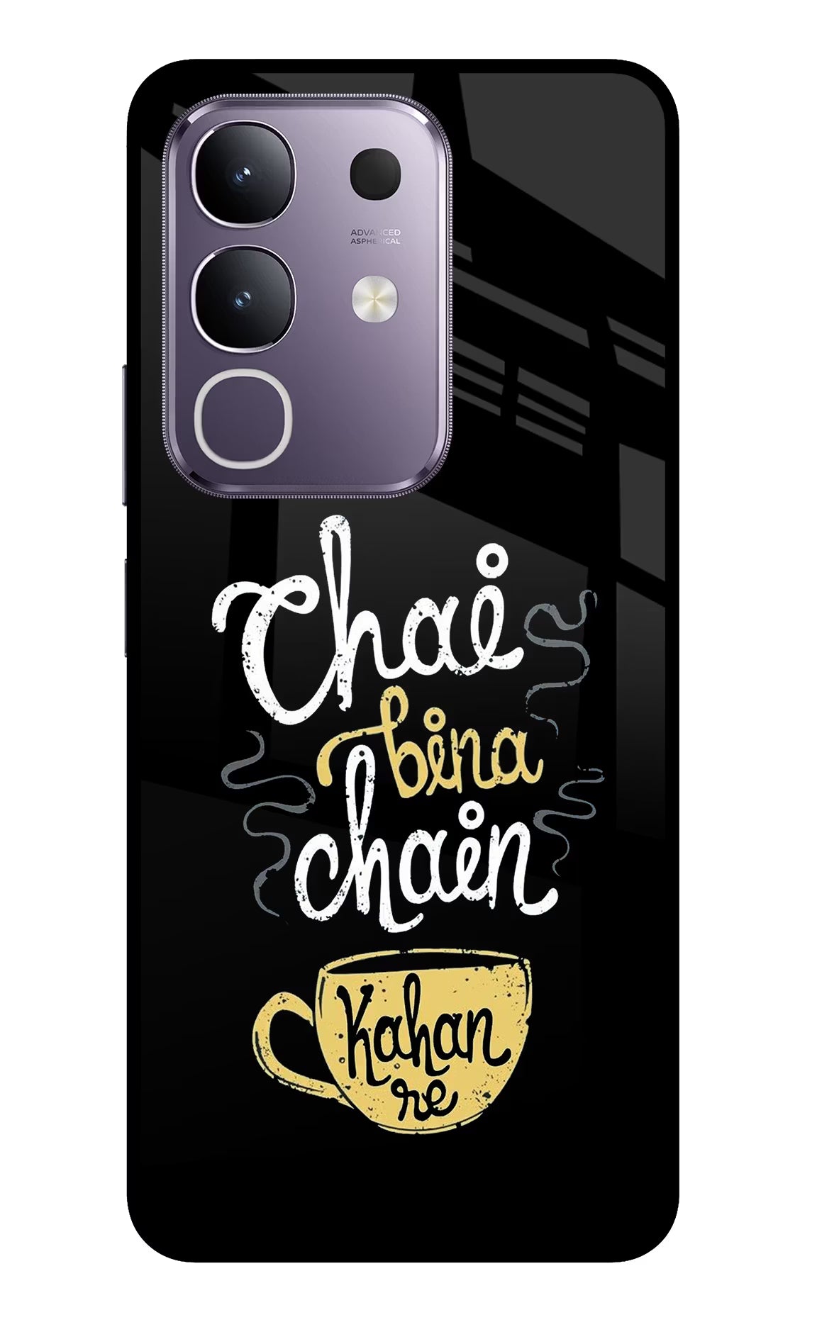 Chai Bina Chain Kaha Re Vivo T4x 5G Glass Case Back Cover by Casekaro