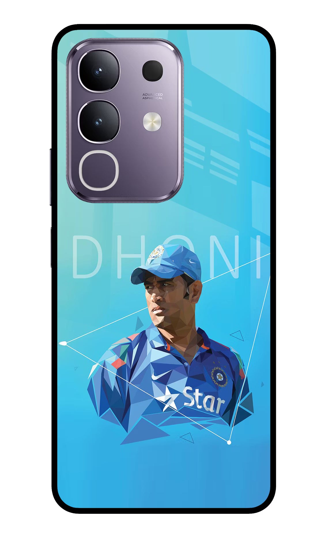 Dhoni Artwork Vivo T4x 5G Glass Case Back Cover by Casekaro