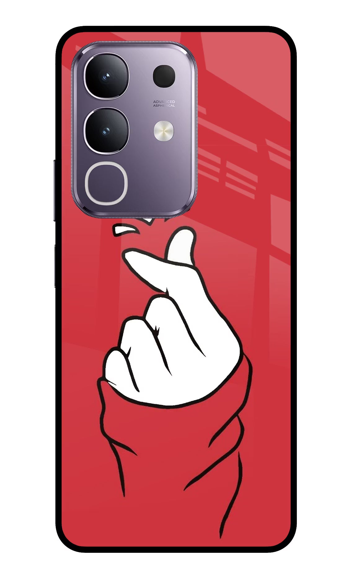 Korean Love Sign Vivo T4x 5G Glass Case Back Cover by Casekaro