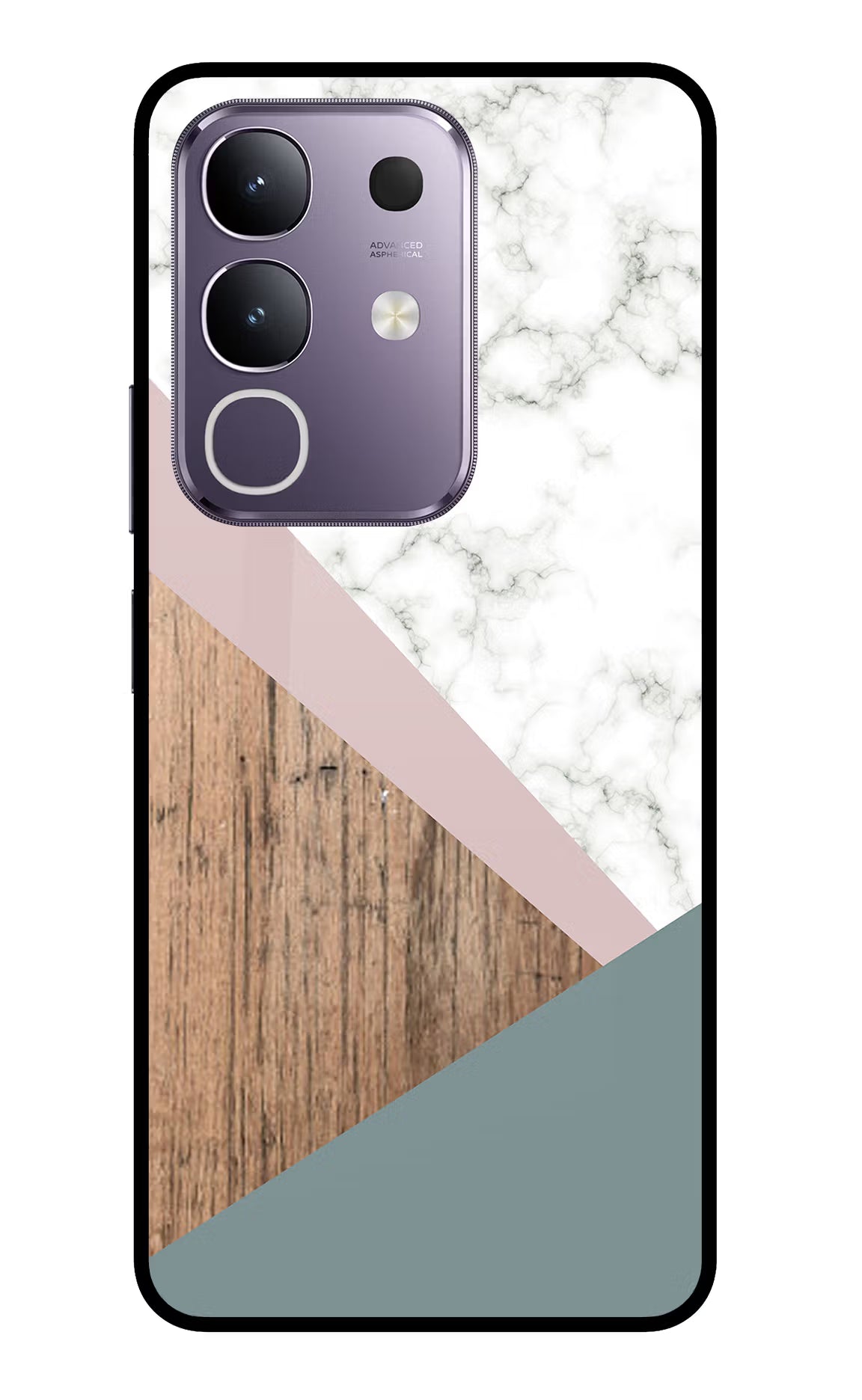 Marble wood Abstract Vivo T4x 5G Glass Case Back Cover by Casekaro