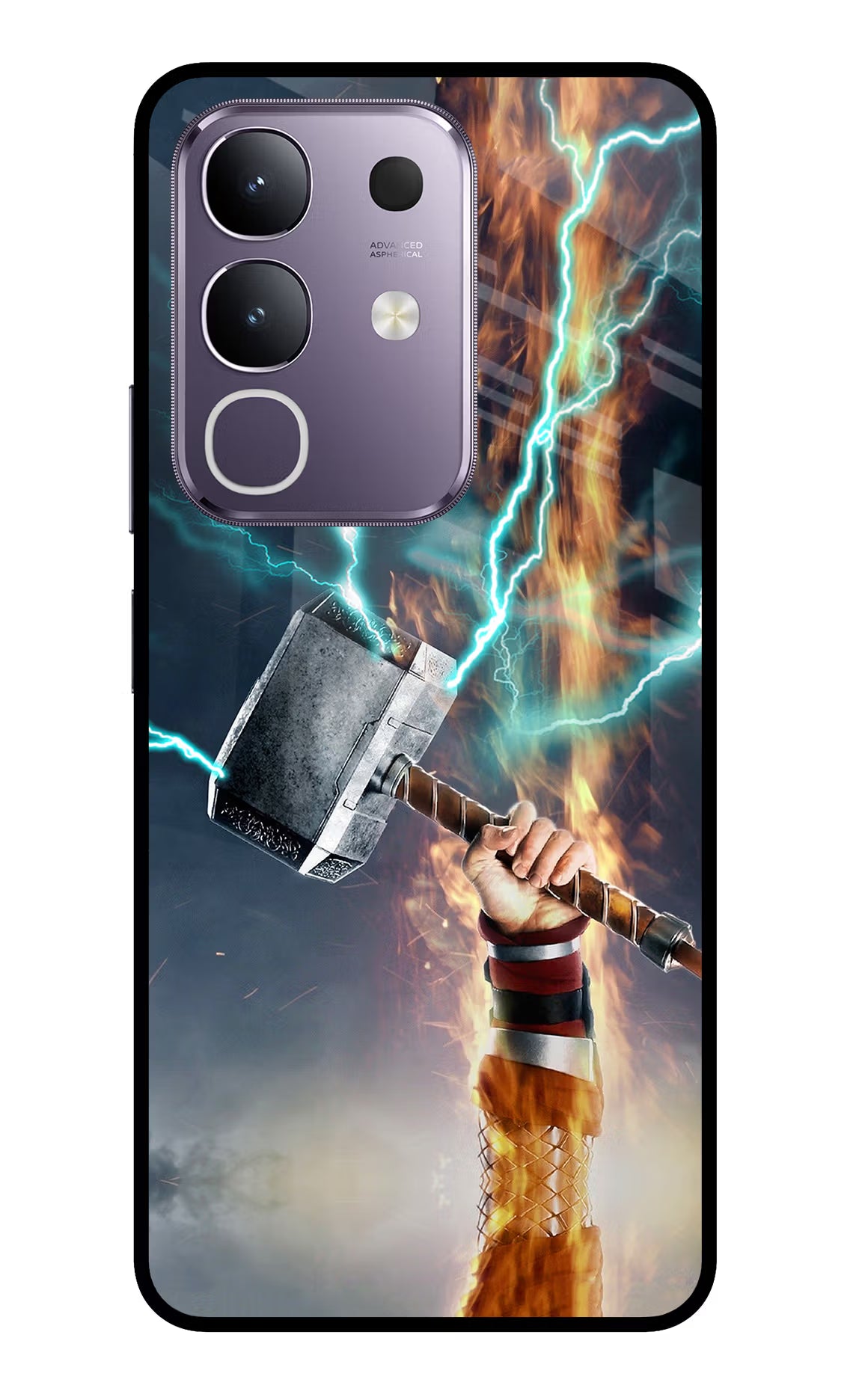 Thor Hammer Mjolnir Vivo T4x 5G Glass Case Back Cover by Casekaro