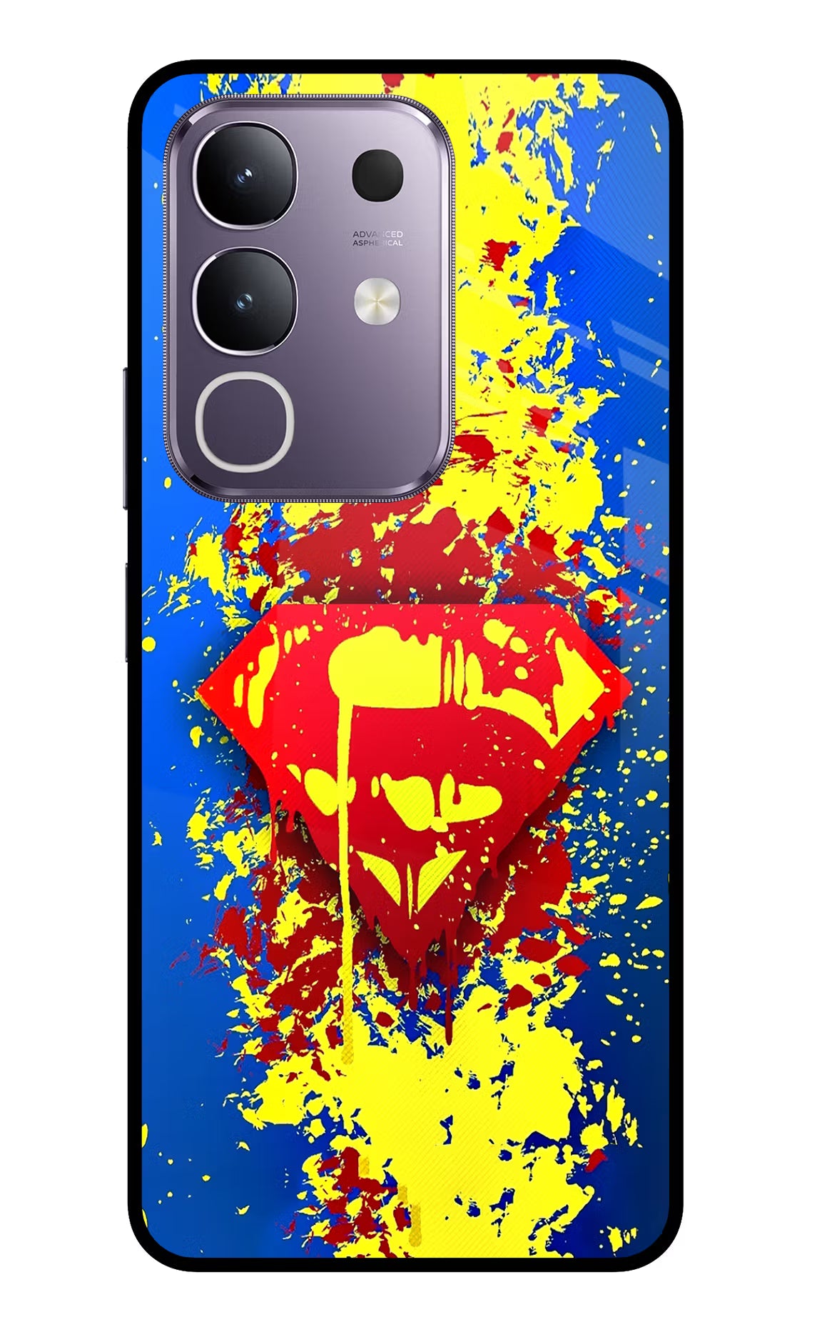 Superman logo Vivo T4x 5G Glass Case Back Cover by Casekaro
