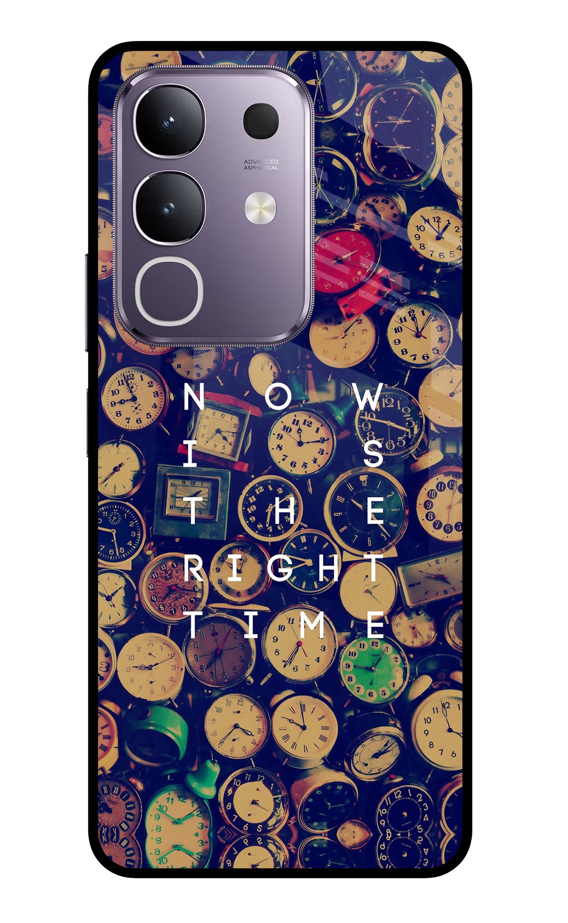 Now is the Right Time Quote Vivo T4x 5G Glass Case Back Cover by Casekaro
