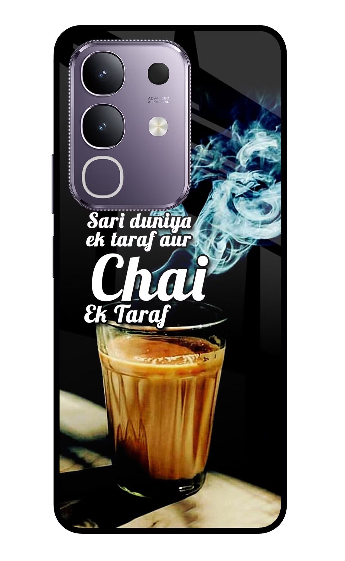 Chai Ek Taraf Quote Vivo T4x 5G Glass Case Back Cover by Casekaro
